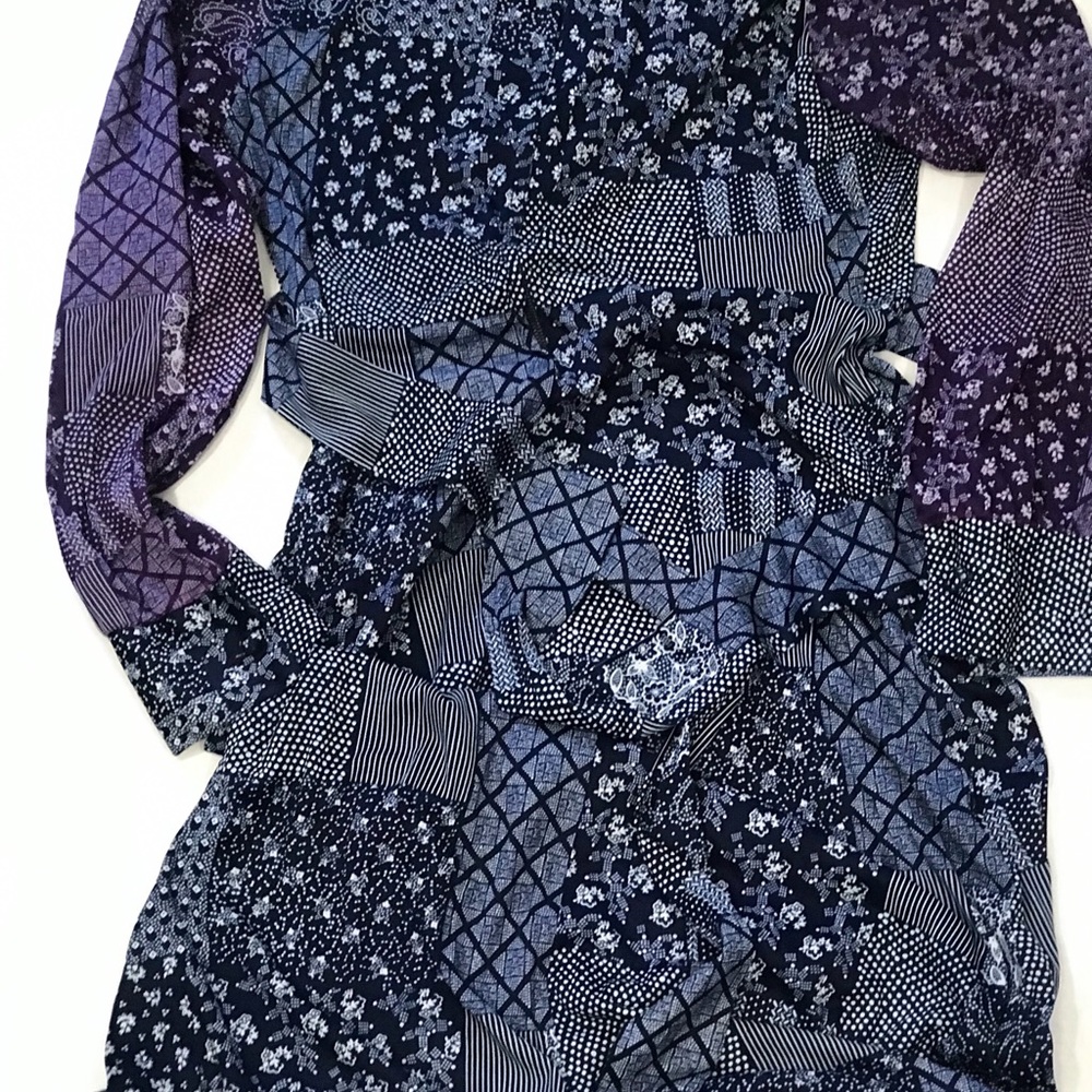 Vintage Prairie Maxi Dress Lace Trim Patchwork 70s - Picture 4 of 8